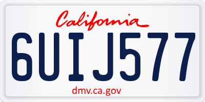 CA license plate 6UIJ577
