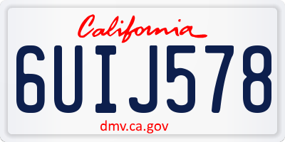 CA license plate 6UIJ578