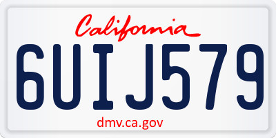 CA license plate 6UIJ579
