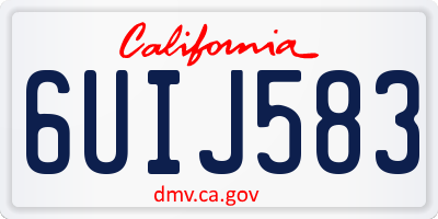 CA license plate 6UIJ583
