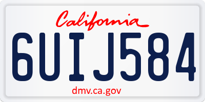 CA license plate 6UIJ584