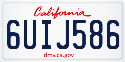 CA license plate 6UIJ586
