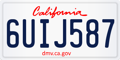 CA license plate 6UIJ587