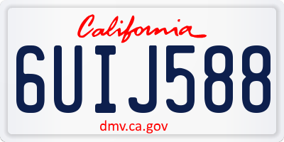 CA license plate 6UIJ588