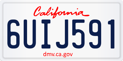 CA license plate 6UIJ591