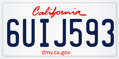 CA license plate 6UIJ593