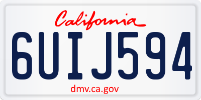 CA license plate 6UIJ594