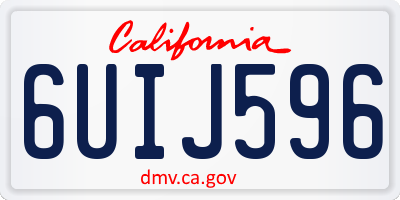 CA license plate 6UIJ596