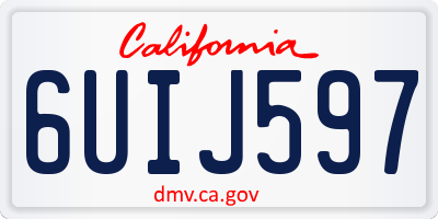 CA license plate 6UIJ597