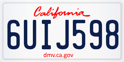 CA license plate 6UIJ598