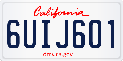 CA license plate 6UIJ601