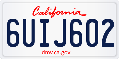 CA license plate 6UIJ602