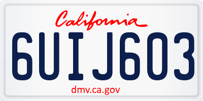 CA license plate 6UIJ603