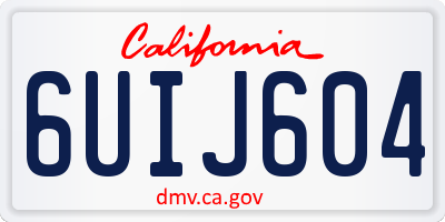 CA license plate 6UIJ604