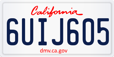 CA license plate 6UIJ605