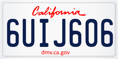 CA license plate 6UIJ606