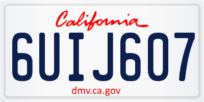 CA license plate 6UIJ607