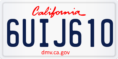 CA license plate 6UIJ610