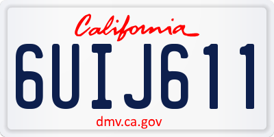 CA license plate 6UIJ611