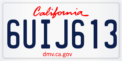 CA license plate 6UIJ613