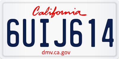 CA license plate 6UIJ614