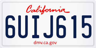 CA license plate 6UIJ615
