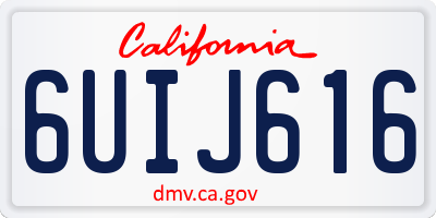 CA license plate 6UIJ616