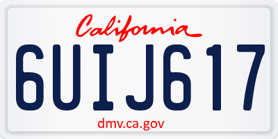 CA license plate 6UIJ617