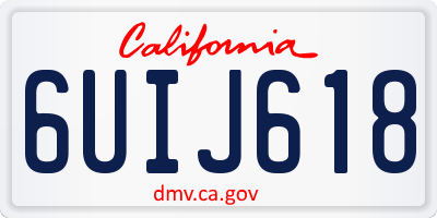 CA license plate 6UIJ618