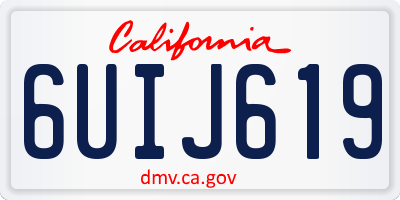 CA license plate 6UIJ619