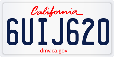 CA license plate 6UIJ620