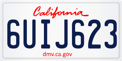 CA license plate 6UIJ623