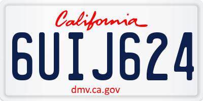 CA license plate 6UIJ624