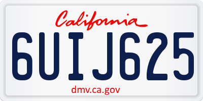 CA license plate 6UIJ625