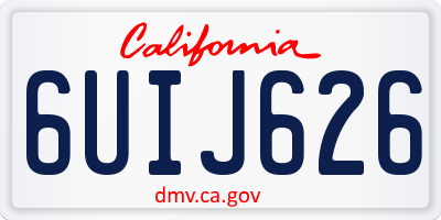 CA license plate 6UIJ626