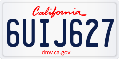 CA license plate 6UIJ627
