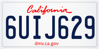 CA license plate 6UIJ629