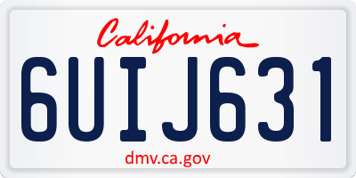 CA license plate 6UIJ631