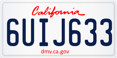 CA license plate 6UIJ633