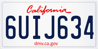 CA license plate 6UIJ634