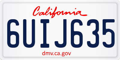 CA license plate 6UIJ635