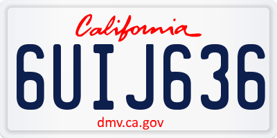 CA license plate 6UIJ636