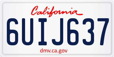 CA license plate 6UIJ637