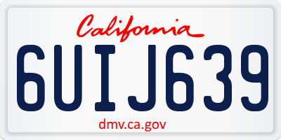 CA license plate 6UIJ639