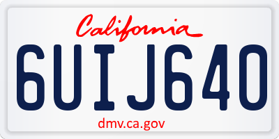 CA license plate 6UIJ640
