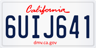 CA license plate 6UIJ641