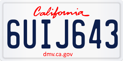 CA license plate 6UIJ643