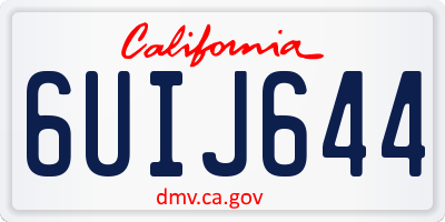 CA license plate 6UIJ644