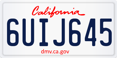CA license plate 6UIJ645