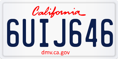 CA license plate 6UIJ646